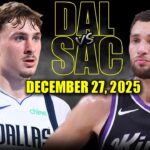 Dallas Mavericks vs Sacramento Kings Full Game Highlights – December 27, 2025 | NBA Season