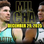 Milwaukee Bucks vs Charlotte Hornets Full Game Highlights – December 29, 2025 | NBA Season