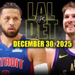 Los Angeles Lakers vs Detroit Pistons Full Game Highlights – December 30, 2025 | NBA Season