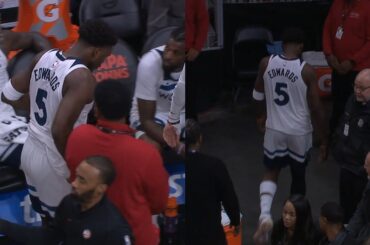 Anthony Edwards throws towel and goes to locker room with 7mins left vs Hawks 😬