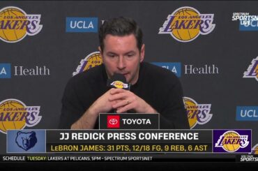 JJ Redick POSTGAME INTERVIEWS | Los Angeles Lakers beat Memphis Grizzlies 128-121