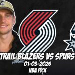 Portland Trail Blazers vs San Antonio Spurs 1/3/26 NBA Free Picks & Prediction | NBA Betting Tips