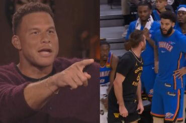 Blake Griffin hilarious reaction to Pat Spencer tech for talking to OKC bench 😂