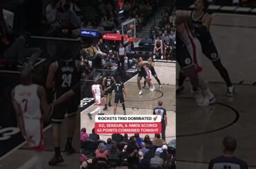 The Rockets trio showed out tonight in Brooklyn 🚀