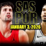 San Antonio Spurs vs Portland Trail Blazers Full Game Highlights – January 3, 2026 | NBA Season