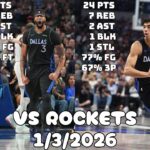 AD and Max Christie's Two-Way Masterpiece | Dallas Mavericks Team Highlights vs Rockets (1/3/2026)