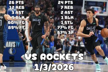 AD and Max Christie's Two-Way Masterpiece | Dallas Mavericks Team Highlights vs Rockets (1/3/2026)