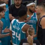 LaMelo Ball dunks with 10 secs left in game and Nikola Vucevic was heated