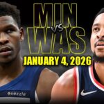 Minnesota Timberwolves vs Washington Wizards Full Game Highlights – January 4, 2026 | NBA Season