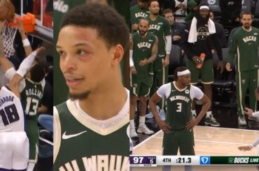 Russell Westbrook can't stop jawing with Ryan Rollins and Bucks after foul 😂
