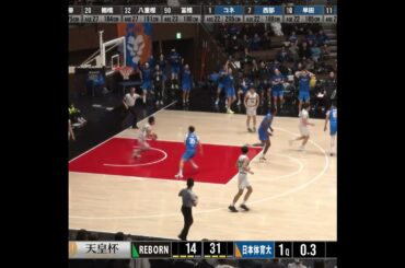 西部秀馬(日本体育大)スリー4本にらしさ溢れるドライブで24得点の活躍✊【天皇杯バスケ 1回戦】REBORN  vs 日本体育大学