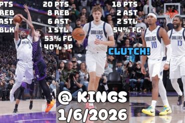 Cooper Flagg & Brandon Willams Came up CLUTCH | Dallas Mavericks Team Highlights vs Kings (1/6/2026)