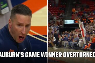 WILD FINISH 🤯 Auburn's BUZZER-BEATER vs. Texas A&M gets OVERTURNED | ESPN College Basketball