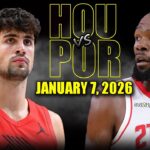 Houston Rockets vs Portland Trail Blazers Full Game Highlights – January 7, 2026 | NBA Season