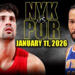 New York Knicks vs Portland Trail Blazers Full Game Highlights – January 11, 2026 | NBA Season
