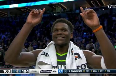 Anthony Edwards receives 'MVP' chants from Wolves crowd after leading Wolves to win | NBA on ESPN