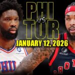 Philadelphia 76ers vs Toronto Raptors Full Game Highlights – January 12, 2026 | NBA Season