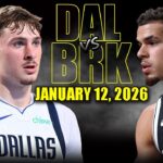 Dallas Mavericks vs Brooklyn Nets Full Game Highlights – January 12, 2026 | NBA Season
