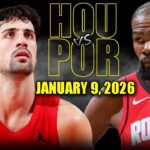 Houston Rockets vs Portland Trail Blazers Full Game Highlights – January 9, 2026 | NBA Season