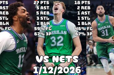 Cooper Flagg, Naji & Klay Couldn't Be Stopped | Dallas Mavericks Team Highlights vs Nets (1/12/2026)