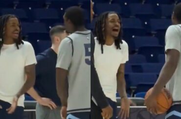 Ja Morant talking with Vince Williams Jr at practice and buys house in Miami 👀