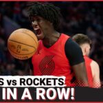 Trail Blazers Win 5th Straight Game and Sweep Houston | Deni Avdija Responds to 'Zebra' Comments