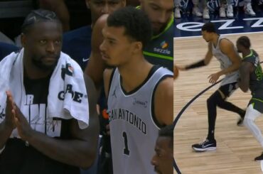 Julius Randle stares down Wemby then gets clutch stops on him to win vs Spurs