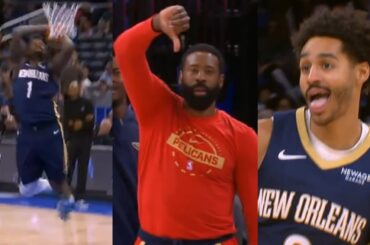 DeAndre Jordan boos Zion's basic dunk then Jordan Poole hits left handed 3 🤯