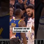 Draymond skips away after a convo with KAT