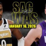 Sacramento Kings vs Washington Wizards Full Game Highlights - January 16, 2026 | NBA Season