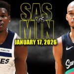 San Antonio Spurs vs Minnesota Full Game Highlights - January 17, 2026 | NBA Season Timberwolves