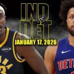 Detroit Pistons vs Indiana Pacers Full Game Highlights - January 17, 2026 | NBA Season