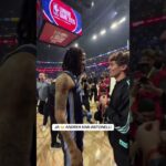 Ja Morant links with Andrea Kimi Antonelli postgame 🏎️🤝