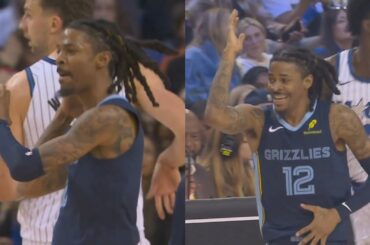 Ja Morant bazooka celly after deep 3 then dances after putting the moves on Jonathan Isaac 😂