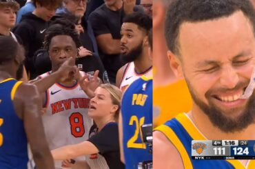 Draymond exchanges words with KAT then trolls him and Steph Curry was loving it 😂