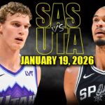 San Antonio Spurs vs Utah Jazz Full Game Highlights – January 19, 2026 | NBA Season