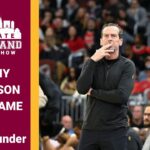 Kenny Atkinson calls the OKC Thunder win over the Cleveland Cavaliers “Total Domination.”