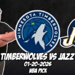 Minnesota Timberwolves vs Utah Jazz 1/20/26 NBA Free Picks & Prediction | NBA Betting Tips