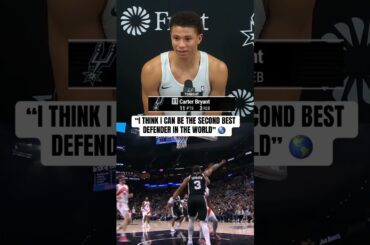 Spurs rookie Carter Bryant sounds off on his defensive prowess 🔐