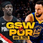Golden State Warriors vs Portland Trail Blazers Full Game Highlights | Jan 13, 2026 | FreeDawkins