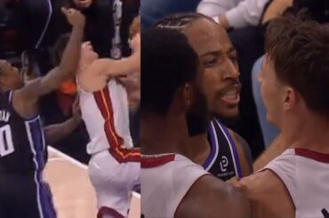 DeMar DeRozan flagrant on Pelle Larsson and tells him to do something about it 😳