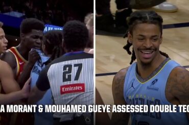 DOUBLE TECHS on Ja Morant and Mouhamed Gueye as Hawks-Grizzlies gets heated 🍿 | NBA on ESPN