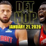 Detroit Pistons vs New Orleans Pelicans Full Game Highlights – January 21, 2026 | NBA Season