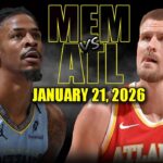 Memphis Grizzlies vs Atlanta Hawks Full Game Highlights – January 21, 2026 | NBA Season