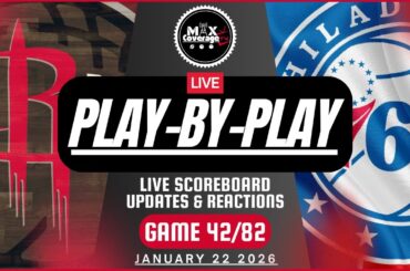 🔴LIVE - Houston Rockets vs Philadelphia 76ers - Play-By-Play & Reactions (1/22/26)