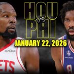 Houston Rockets vs Philadelphia 76ers Full Game Highlights – January 22, 2026 | NBA Season