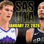 San Antonio Spurs vs Utah Jazz Full Game Highlights – January 22, 2026 | NBA Season
