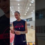 Zacch sees his first-ever bobblehead! #nba #hawks #zaccharierisacher #bobblehead