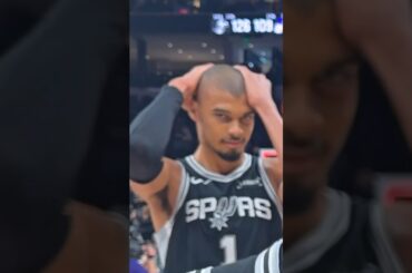 Vic still getting used to the new cut 🤣🧑‍🦲 #spurs #nba #wemby