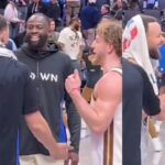 Steph Curry, Klay Thompson and Draymond laugh after Podz tried to join convo 😂